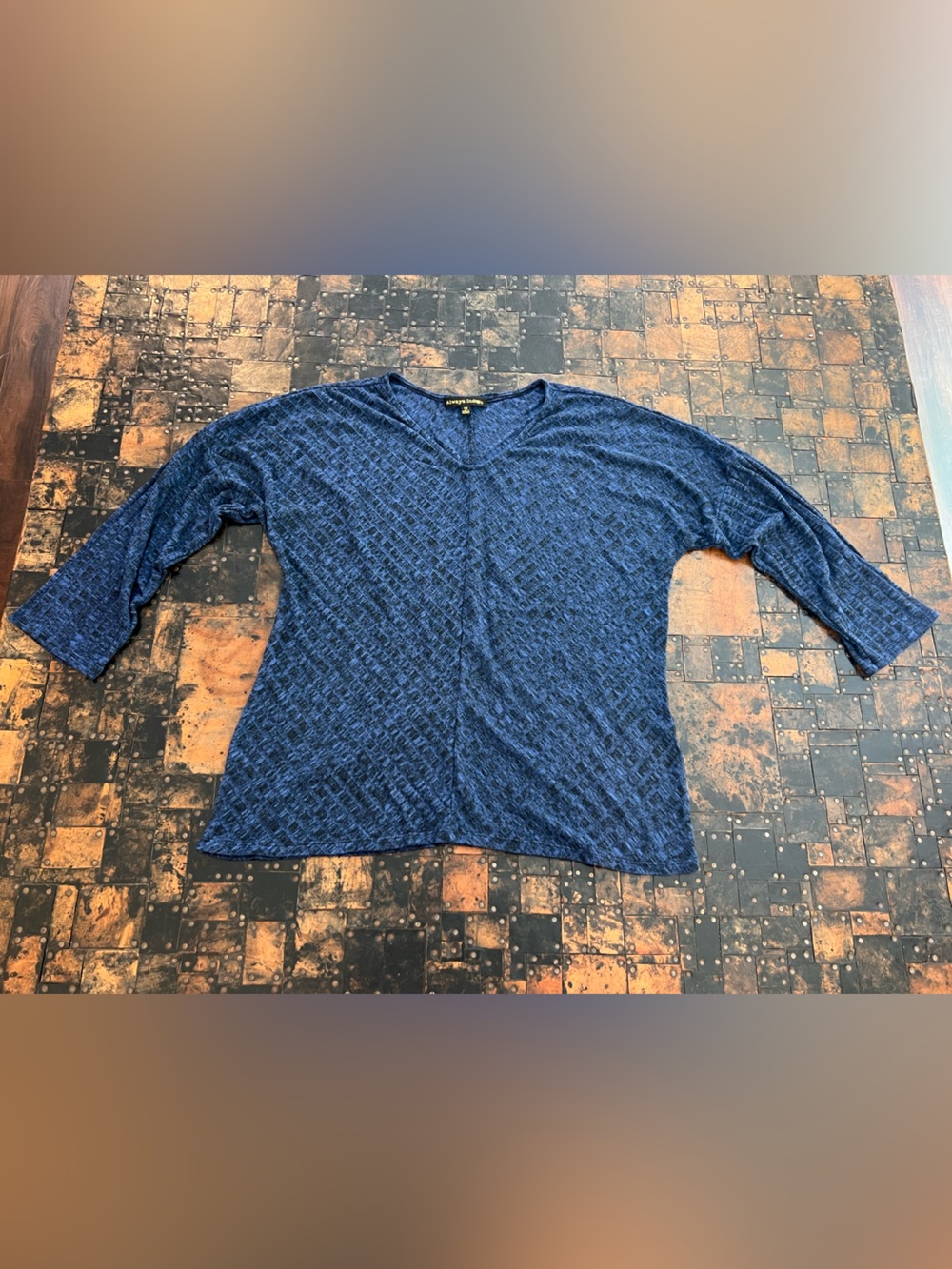 Relaxed V-Neck Blue Women's Sweater
